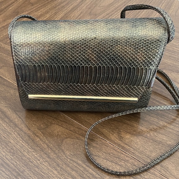 Handbags - Iridescent Olive Faux Snakeskin Bag
